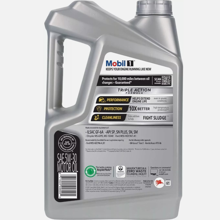 ZYQ5 Mobil 1 Dầu động cơ 5W-30 Full tổng hợp 4,73 Độ bôi trơn hiệu suất & chất tẩy rửa